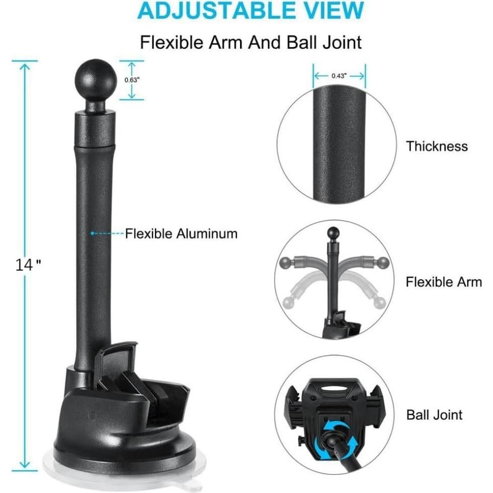 Soporte Magnético para Auto Selna con Ventosa Fuerte y Cuello Flexible