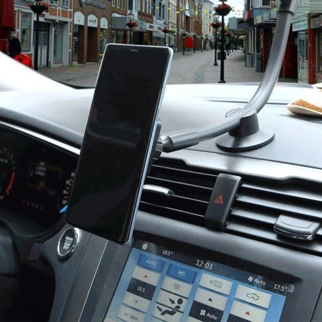 Soporte Magnético para Auto Selna con Ventosa Fuerte y Cuello Flexible