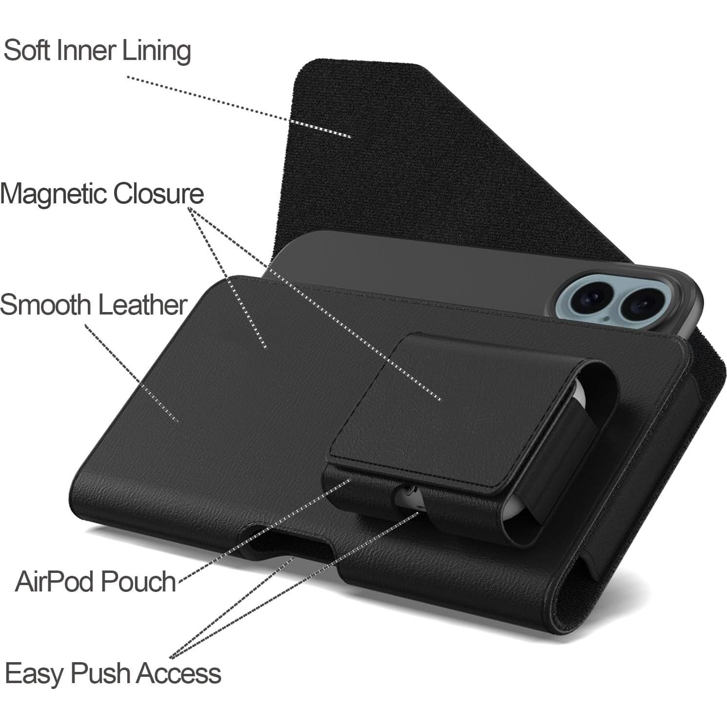 Funda de cuero CoverON con clip para cinturón para TCL y Nokia