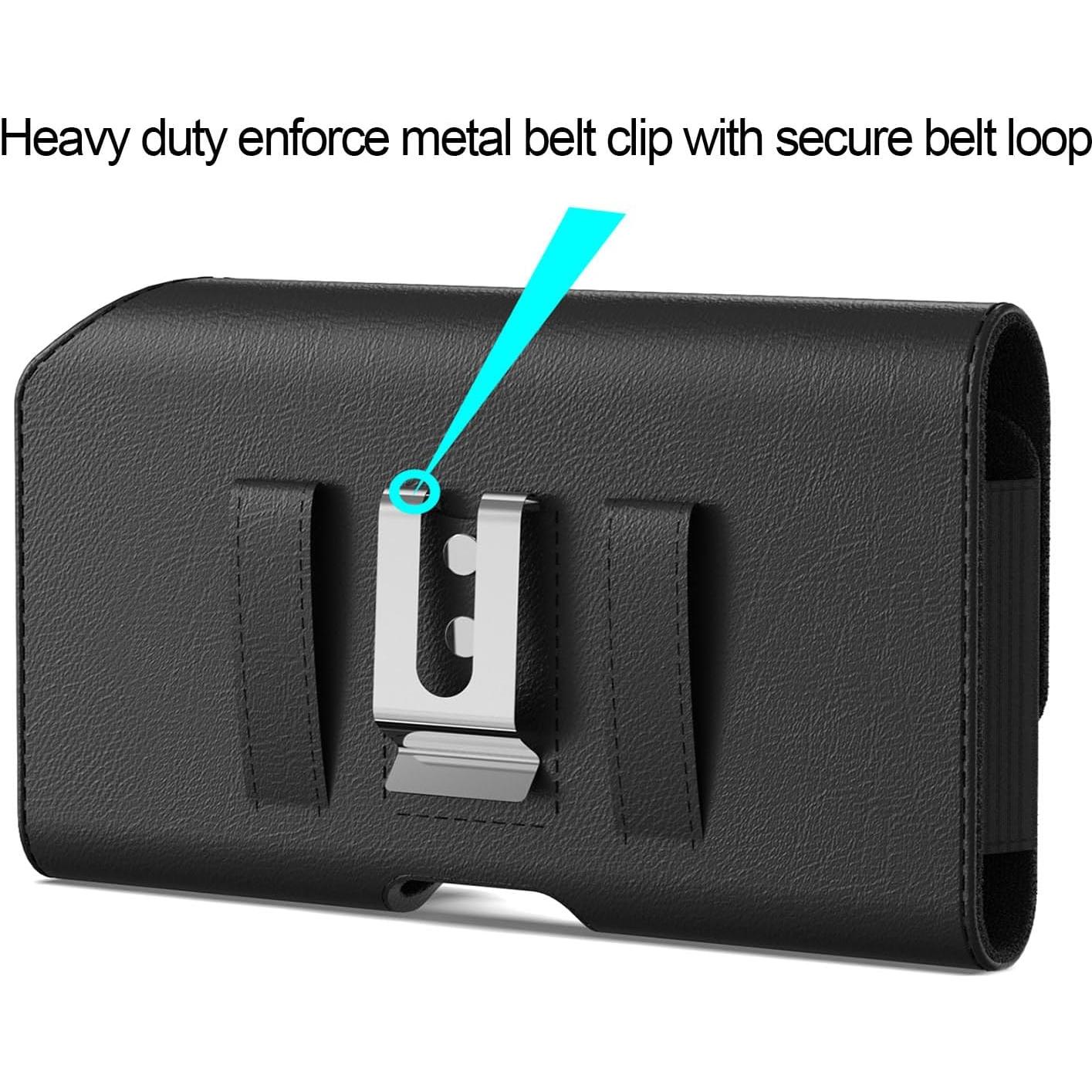 Funda de cuero CoverON con clip para cinturón para TCL y Nokia