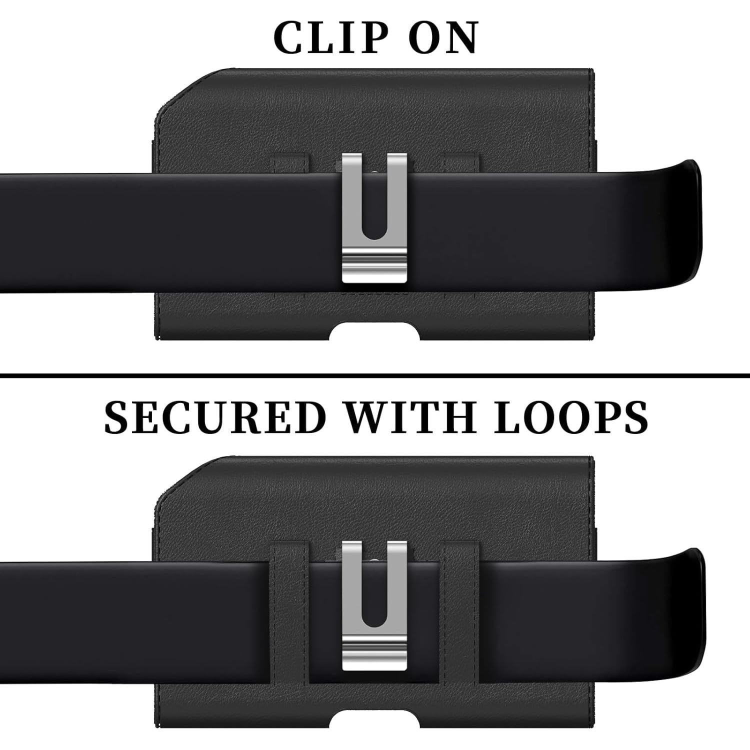 Funda de cuero CoverON con clip para cinturón para TCL y Nokia