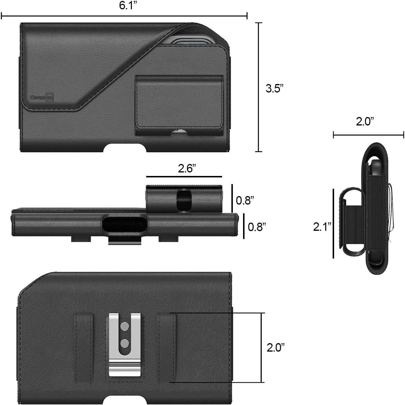 Funda de cuero CoverON con clip para cinturón para TCL y Nokia