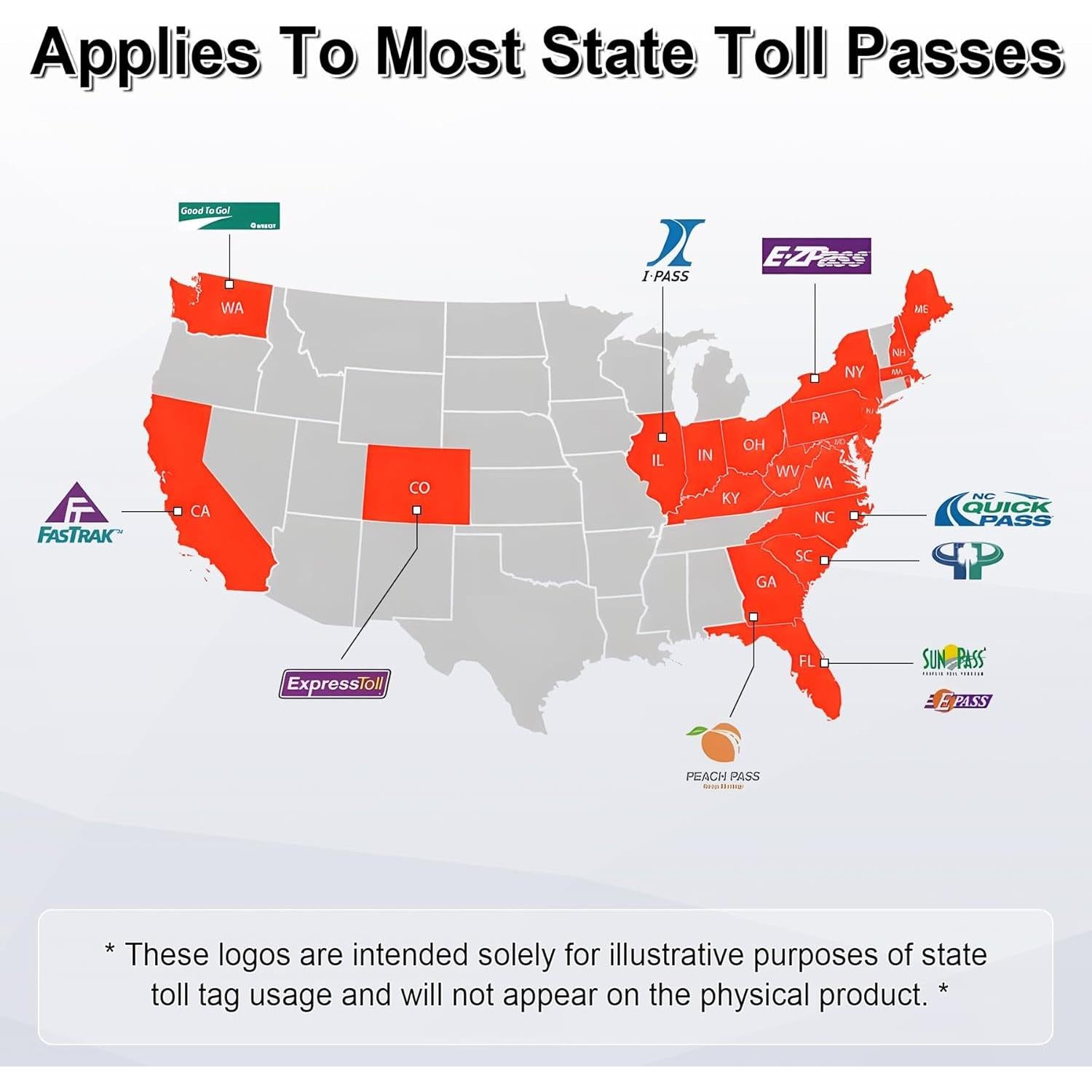 Soporte EZ Pass JUSTTOP para parabrisas con ventosas fuertes