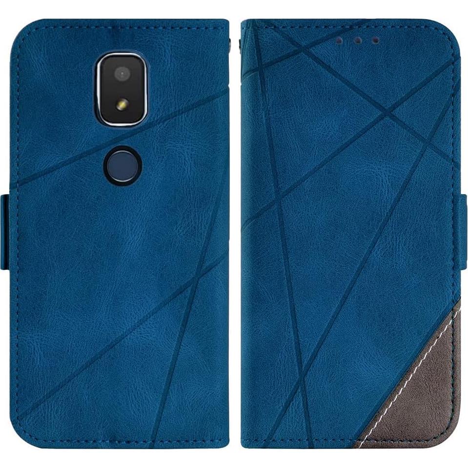 Funda de Cartera Asuwish para Cricket Icon 3/Splendor/AT&T Motivate 2 Azul