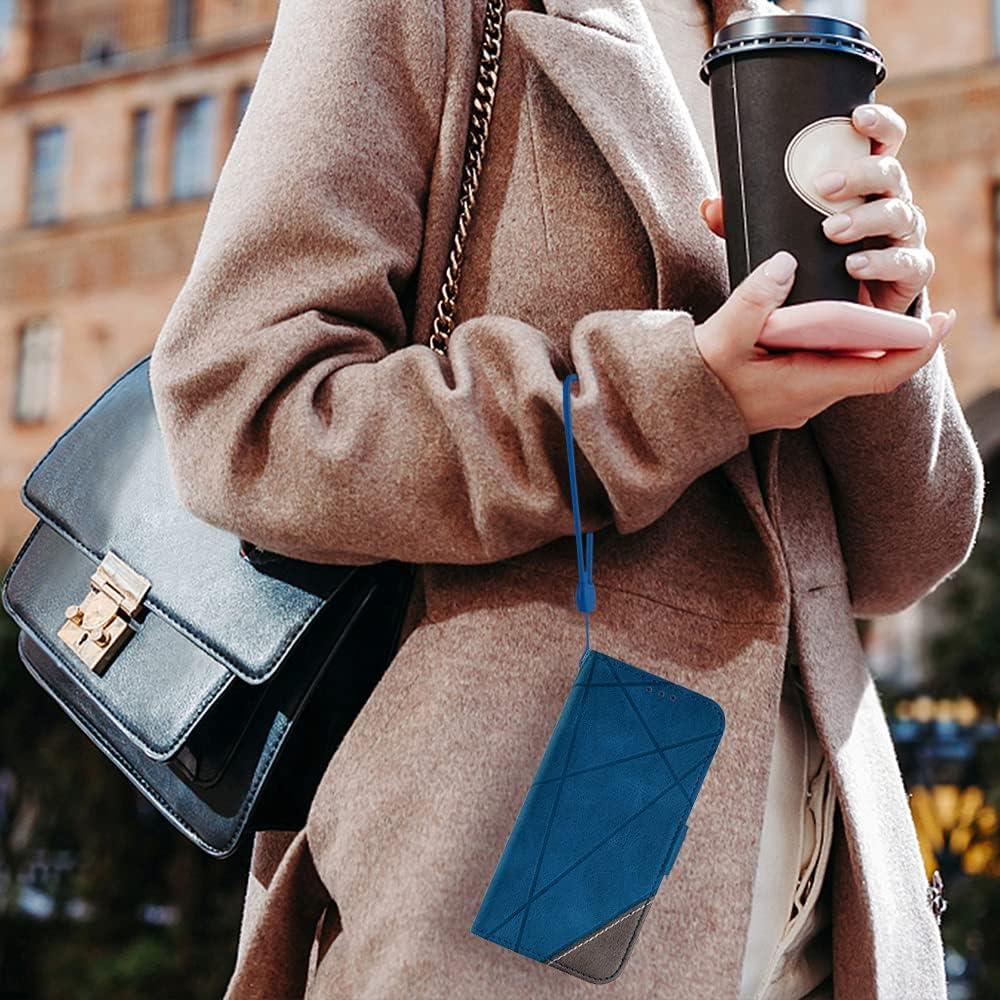 Funda de Cartera Asuwish para Cricket Icon 3/Splendor/AT&T Motivate 2 Azul