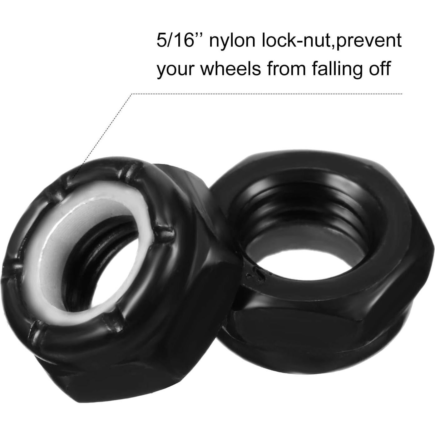 Kit de Hardware para Skateboard Hotop 56 Piezas - Espaciadores, Tuercas y Anillos