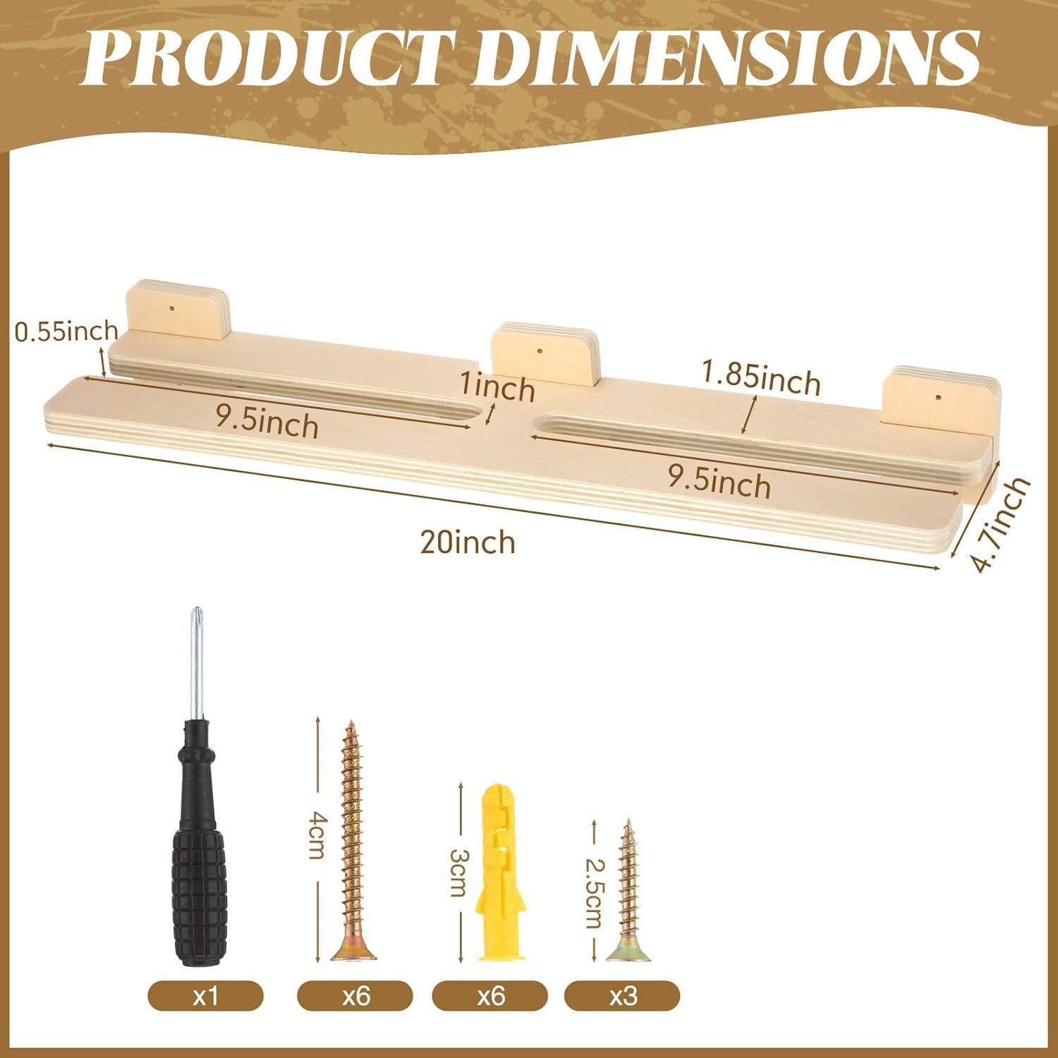 Soporte de Pared para Skateboard Halloscume YUU2275 Madera 2 Tablas