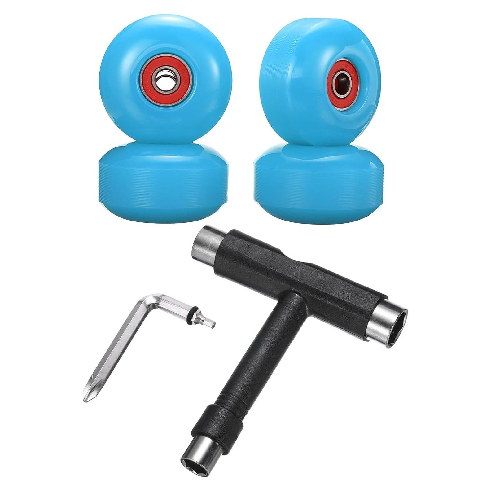 Ruedas de Skateboard PATIKIL 52mm 95A Azul + Herramienta