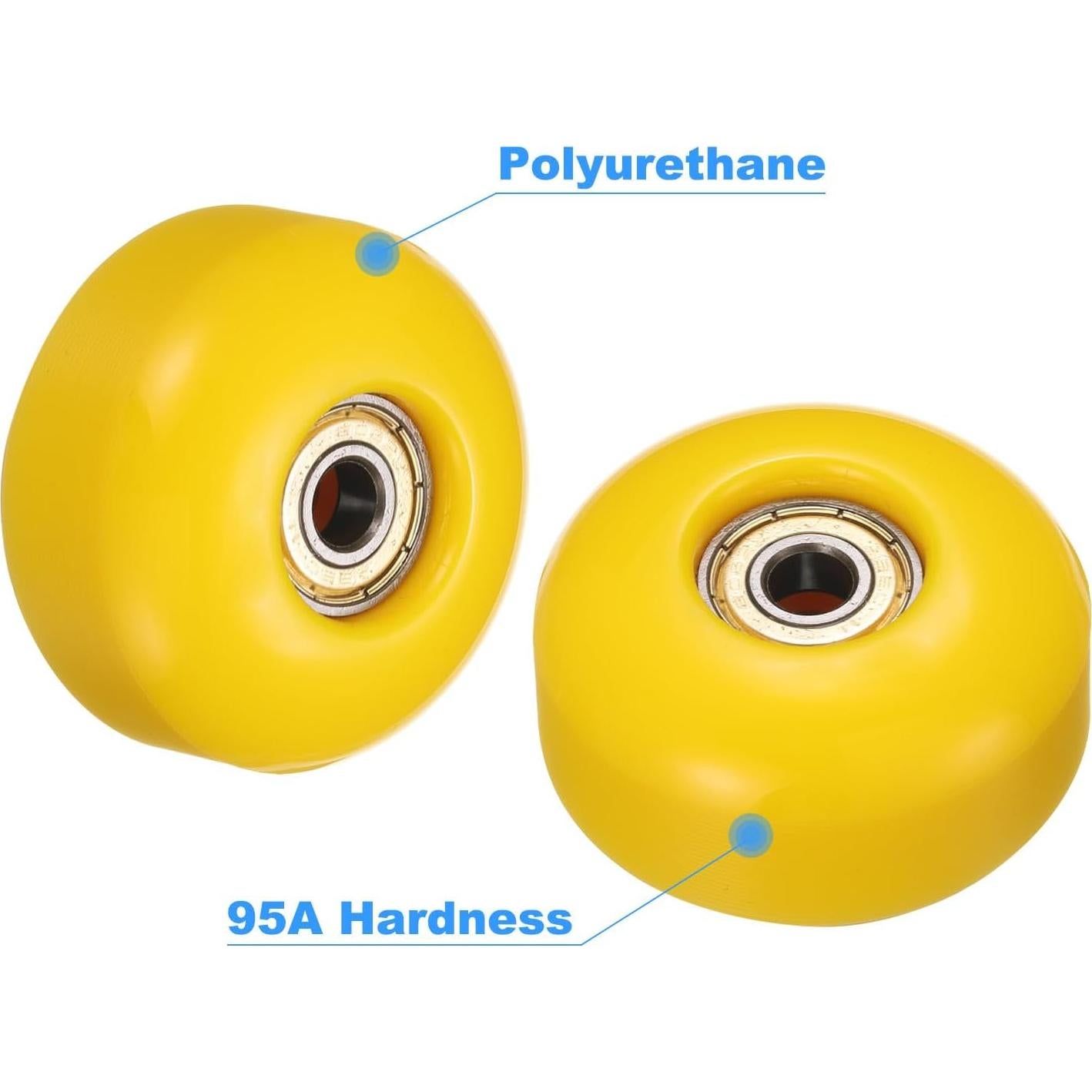 Ruedas de Skateboard PATIKIL 52mm 95A Amarillo + Herramienta