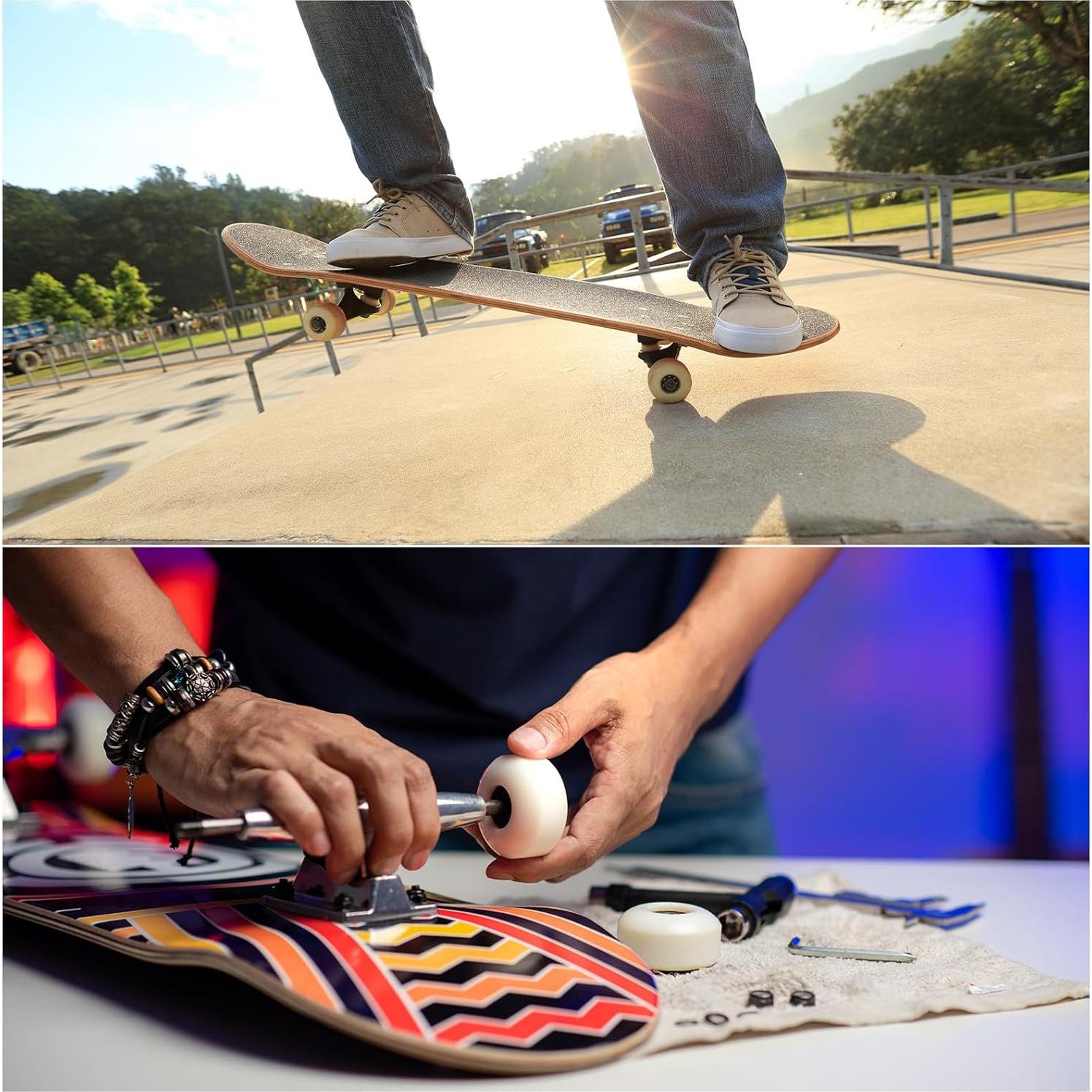 Ruedas de Skateboard PATIKIL 52mm 95A Amarillo + Herramienta