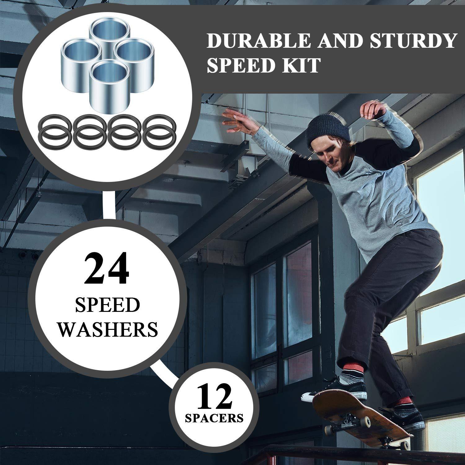 Kit 36 Piezas Espaciadores y Arandelas para Patineta Sumind