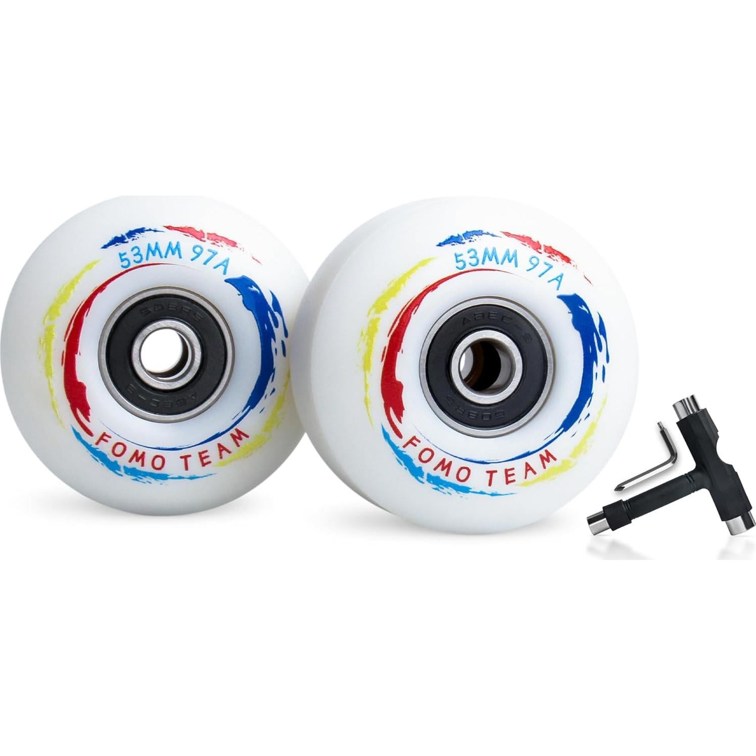 Ruedas de Patineta Fomo Team 53mm 97A con Rodamientos ABEC-9