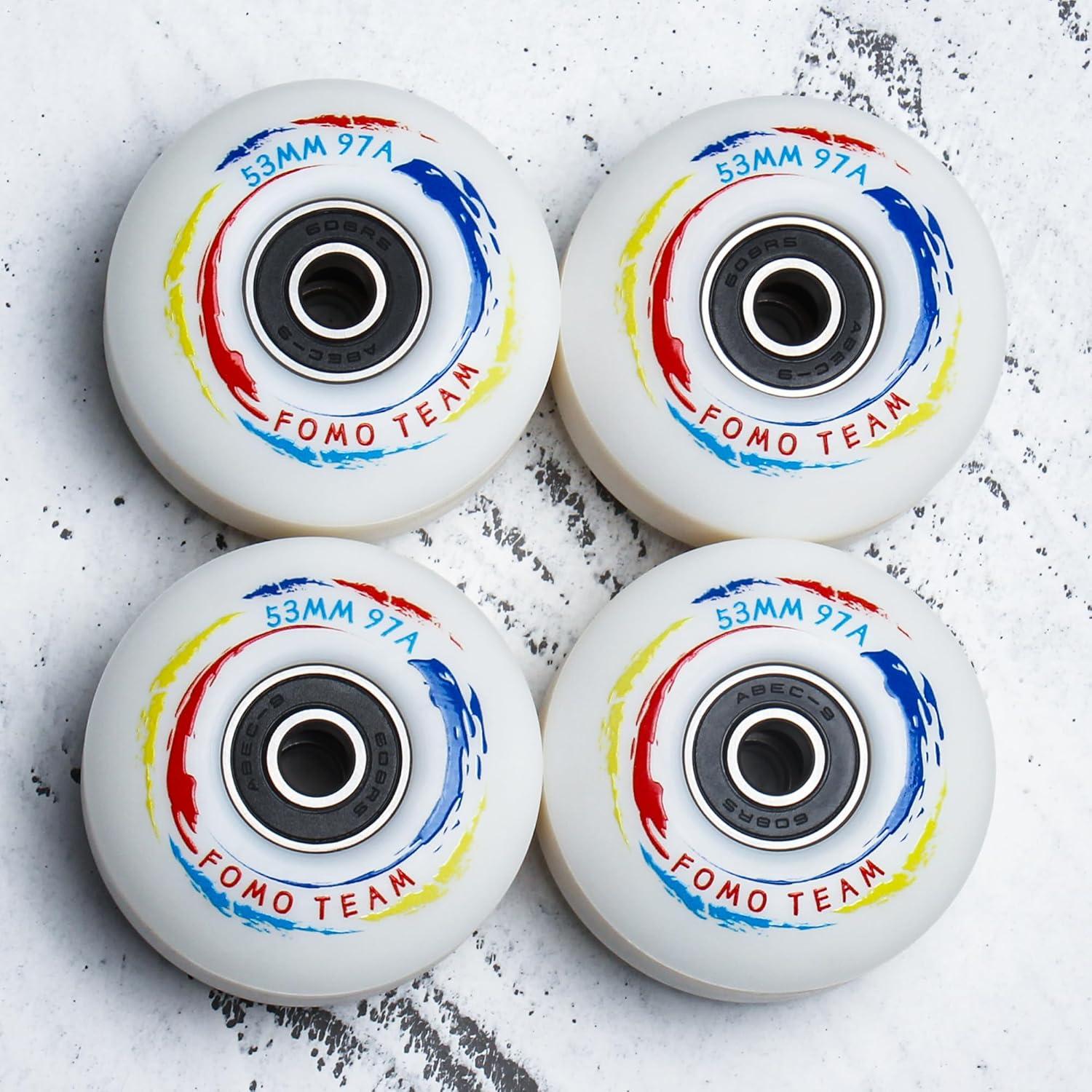 Ruedas de Patineta Fomo Team 53mm 97A con Rodamientos ABEC-9
