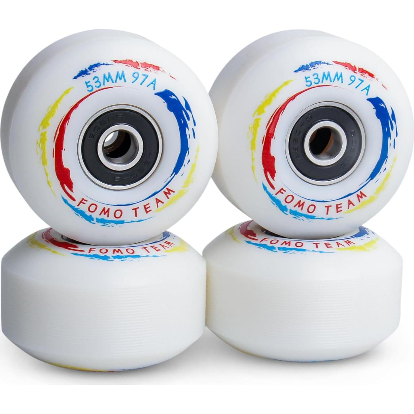 Ruedas de Patineta Fomo Team 53mm 97A con Rodamientos ABEC-9