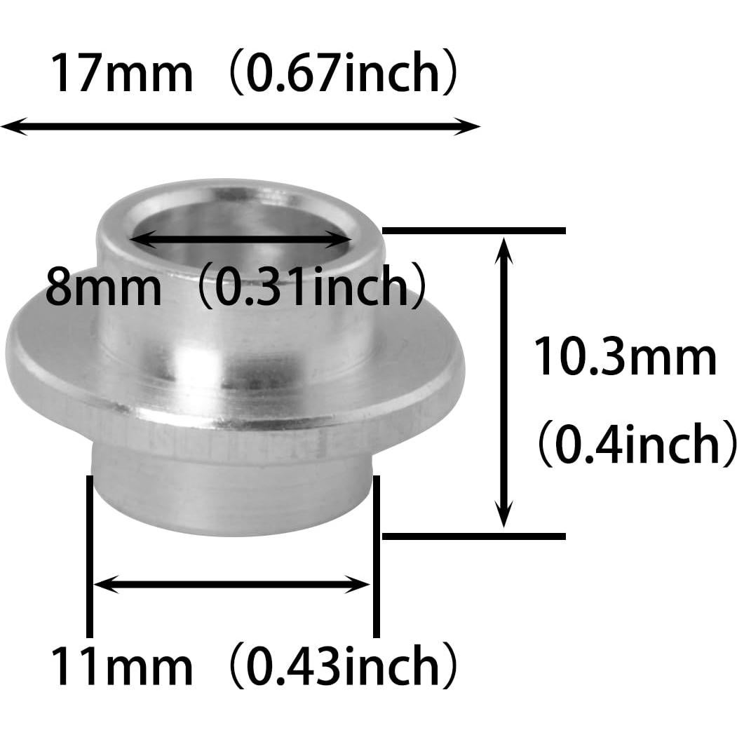 Espaciadores de Rodamientos MEETOOT 16PCS 8mm Aluminio Plateado