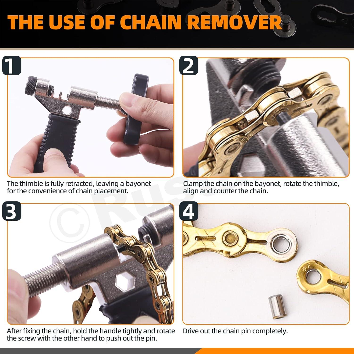 Kit de Herramientas de Reparación de Cadena Rustark 12 Piezas