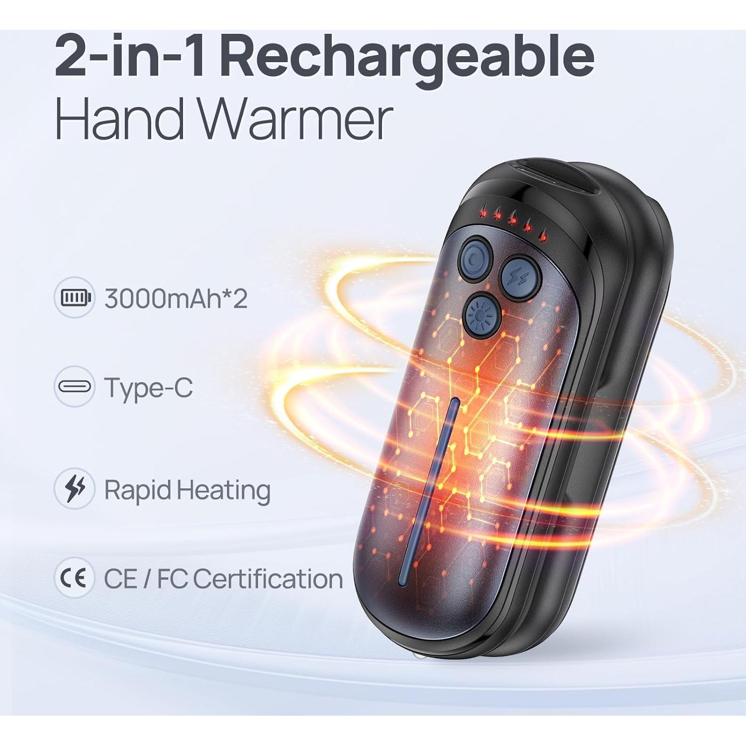 Calentadores de Manos Recargables DeeKom 6000mAh 2 en 1