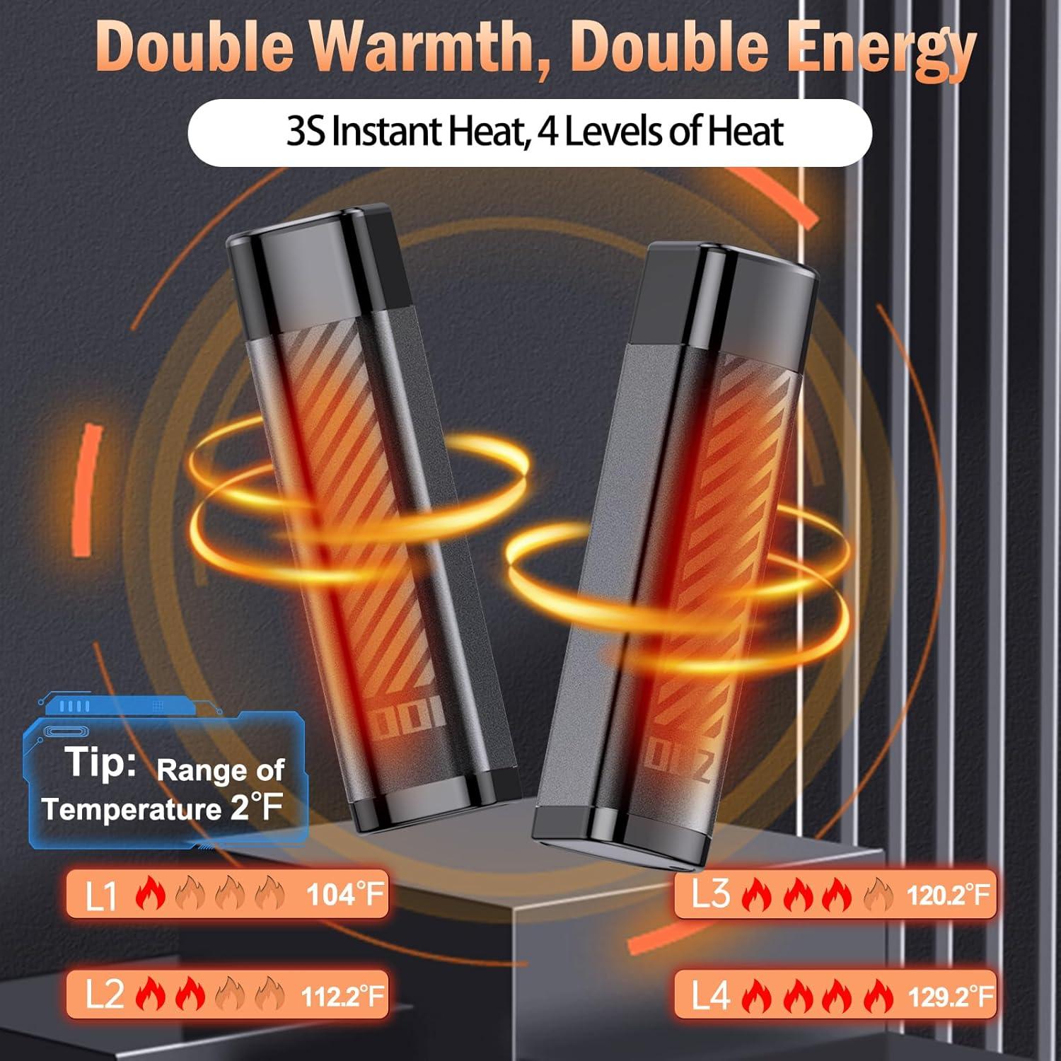 Calentadores de Manos Eléctricos CRISLEX YZC04 Recargables 2 Pzs