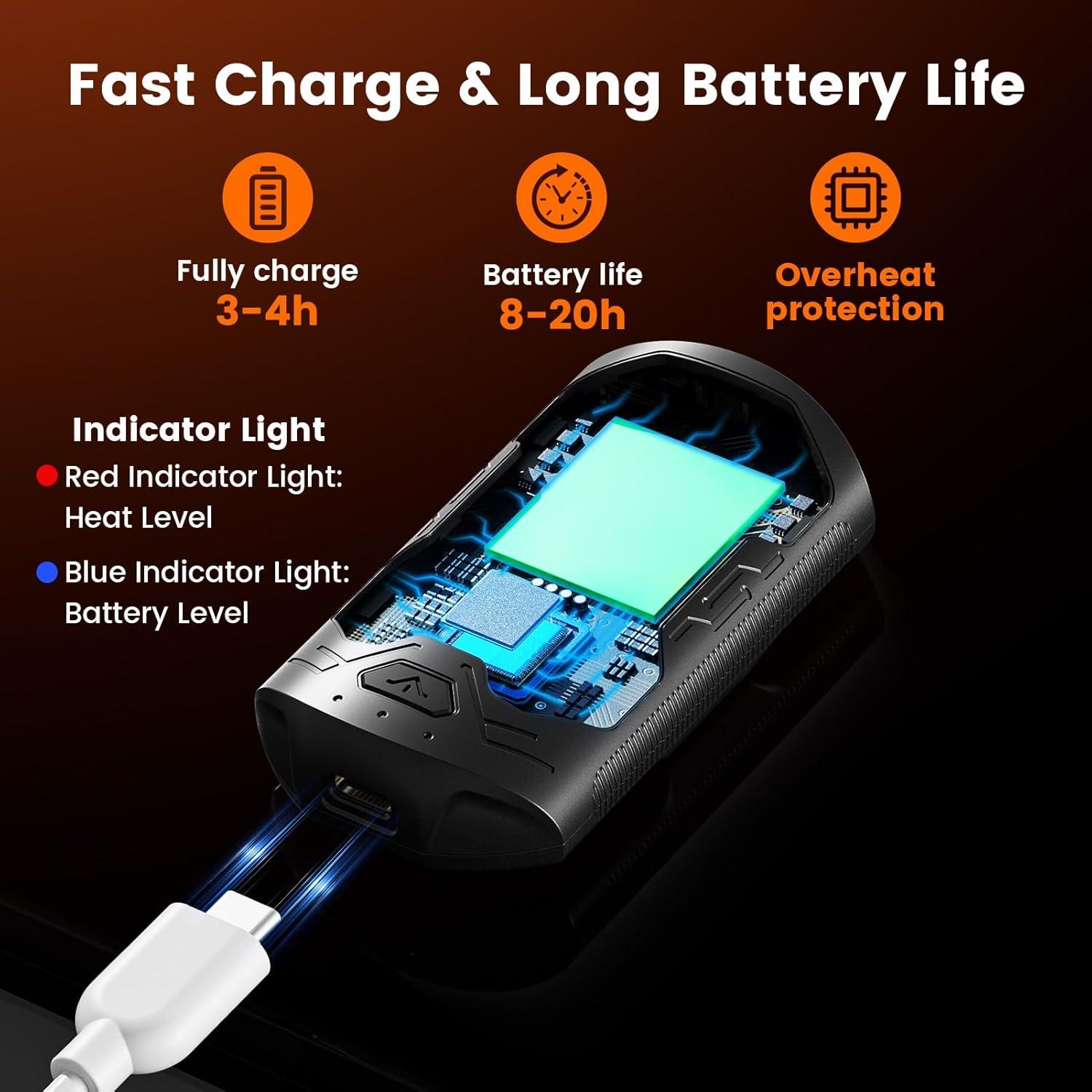 Calentadores de Manos Recargables AIXPI, 2 Unidades, 6000mAh