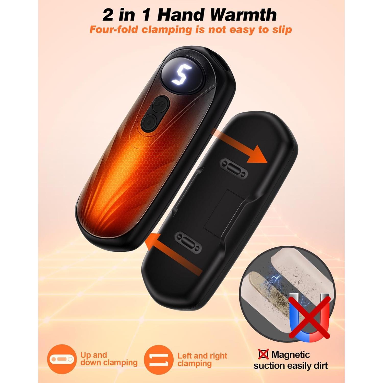 Calentadores de Manos Recargables Funaudio 6000mAh 2 en 1