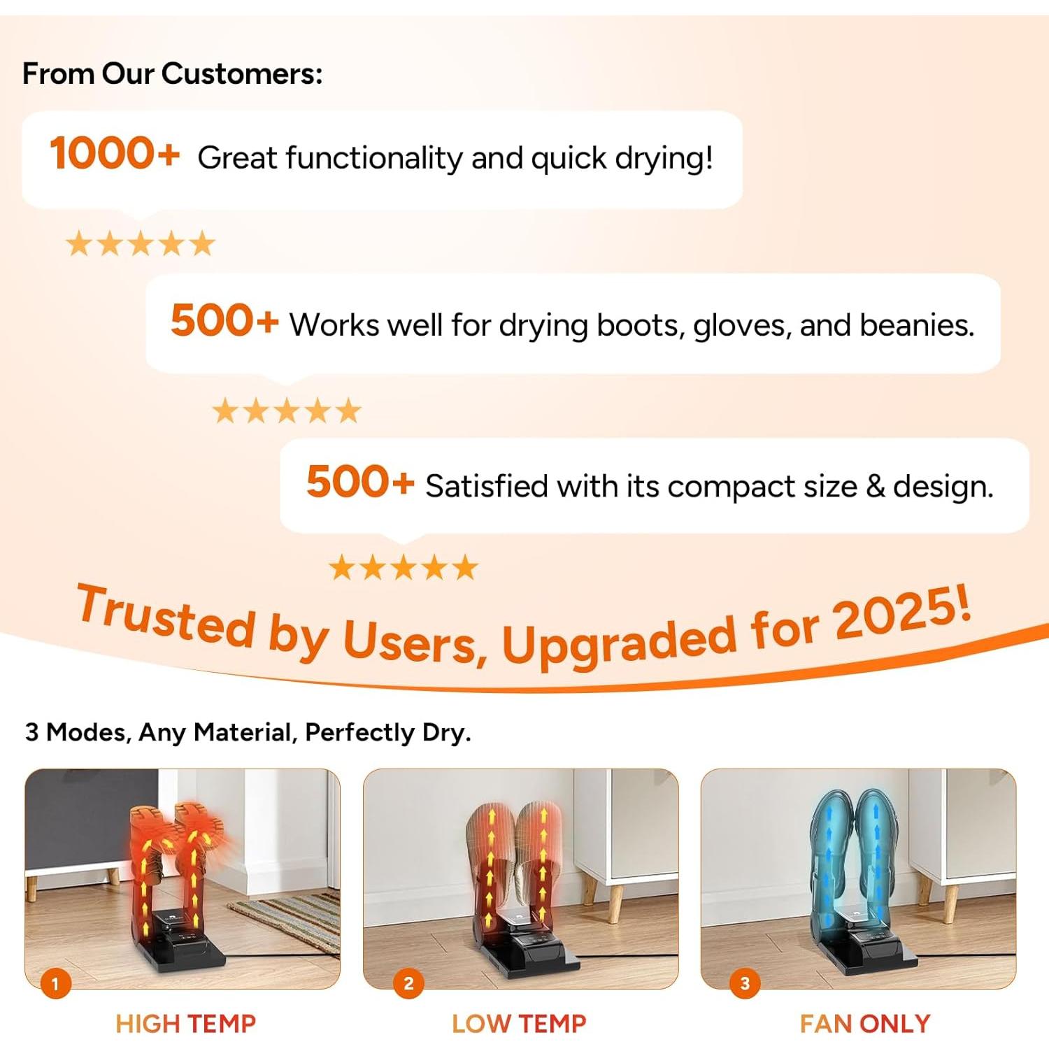 Secador de Botas Dr.Prepare 2024 - Portátil, Ajustable, 3 Modos