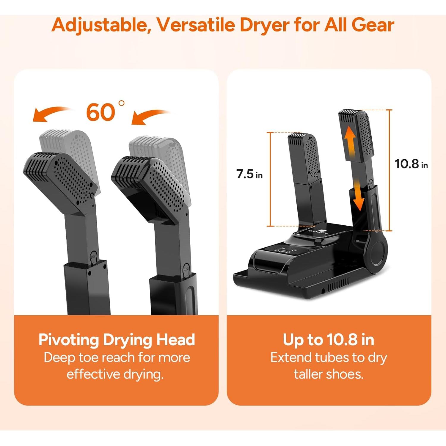 Secador de Botas Dr.Prepare 2024 - Portátil, Ajustable, 3 Modos