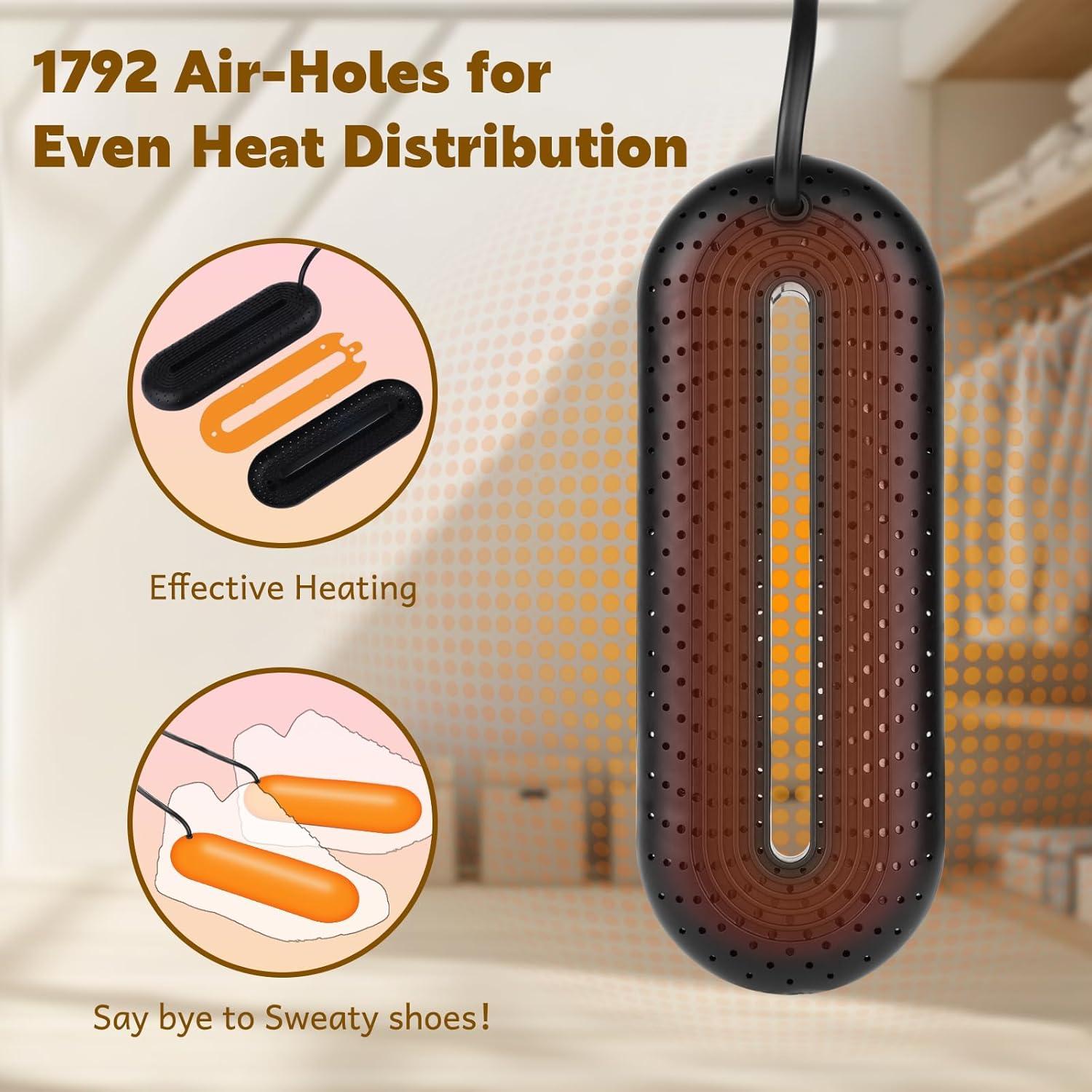 Secador de Botas Eléctrico Negro con Temporizador 3/6/9 Horas