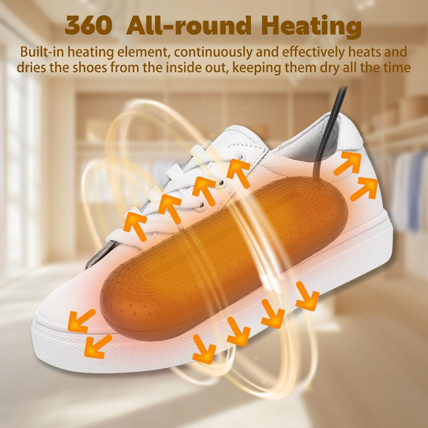 Secador de Botas Eléctrico Negro con Temporizador 3/6/9 Horas