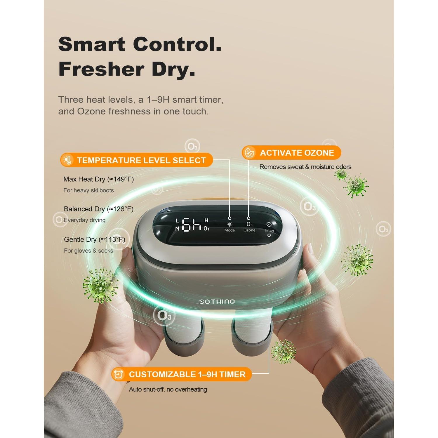 Secador de Botas SOTHING DSHJ-S-2101 95W 3 Niveles Calor