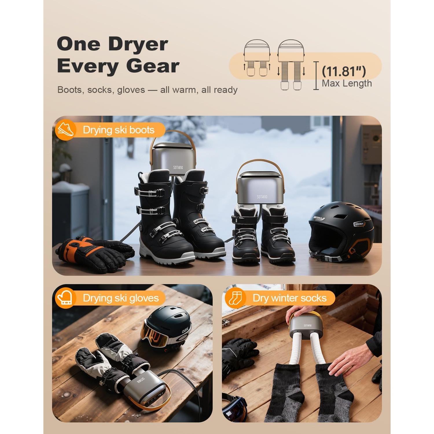 Secador de Botas SOTHING DSHJ-S-2101 95W 3 Niveles Calor