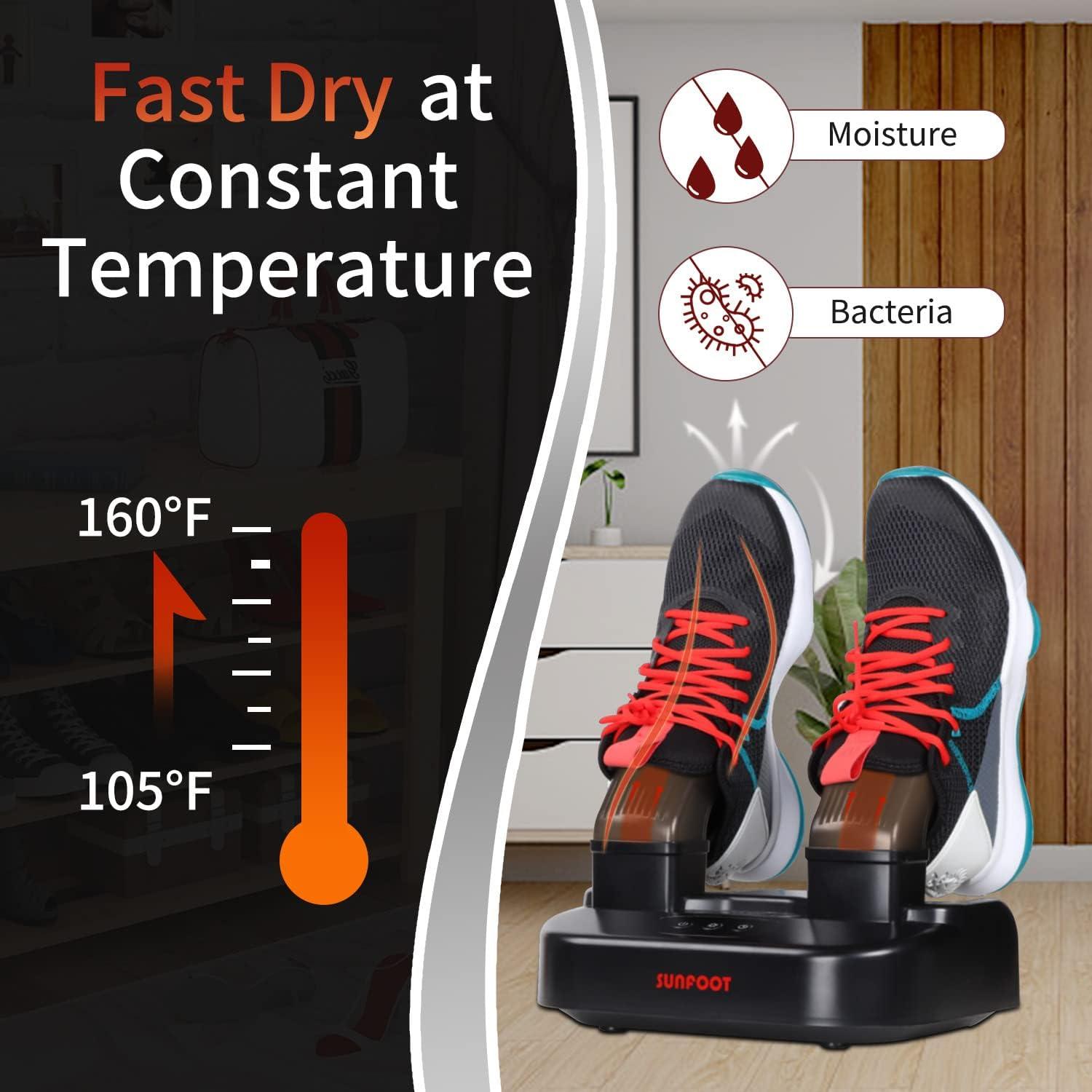 Secador de Zapatos Sunfoot Negro con Desodorizador Automático