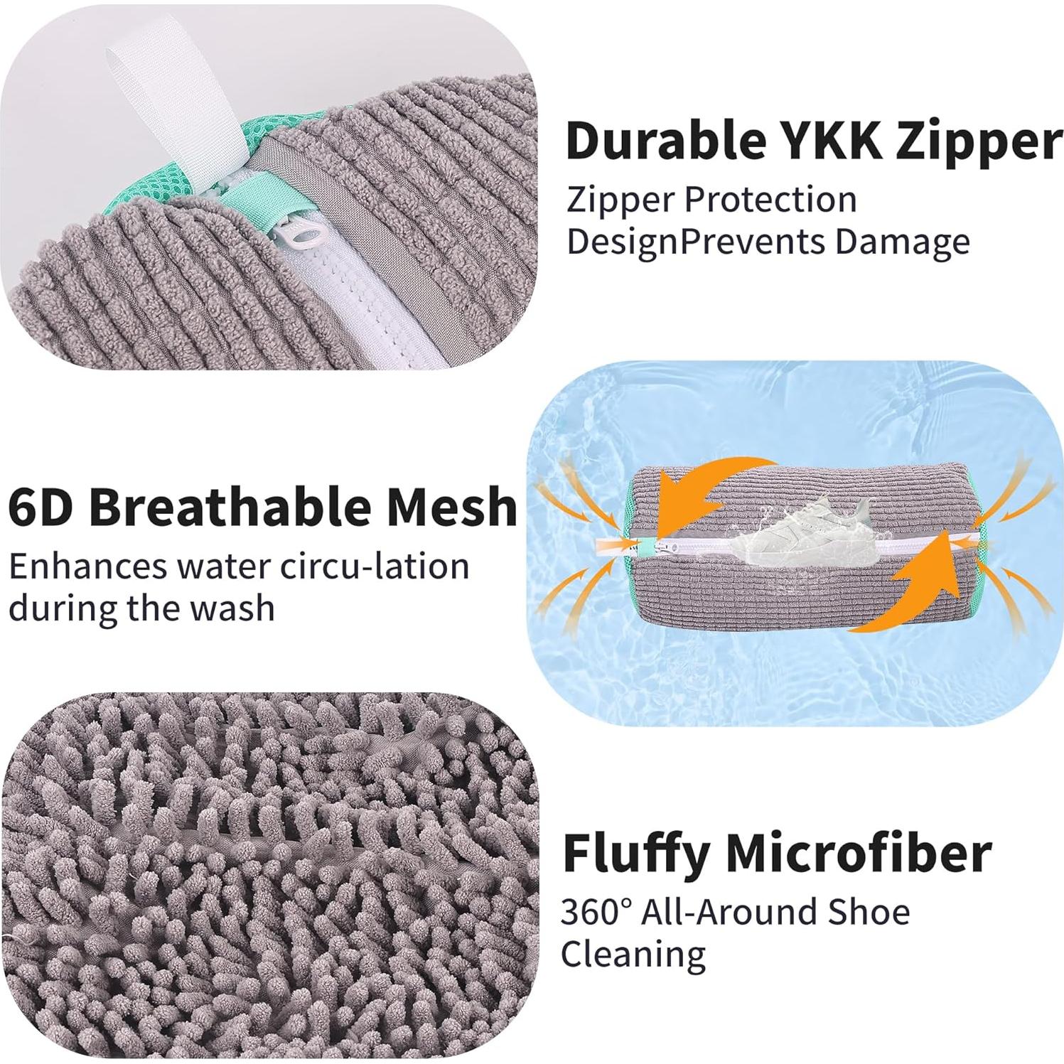 Bolsa de Lavado de Zapatos Pugongia Gris 2pcs - Reutilizable