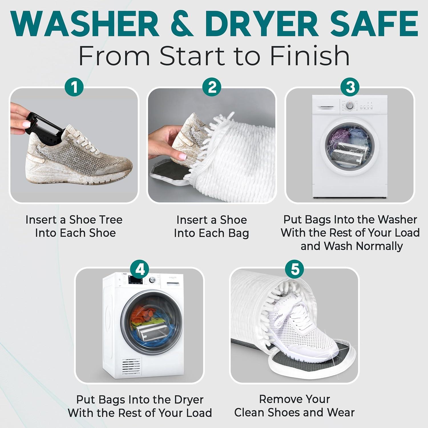 Paquete de 2 Bolsas para Lavar Zapatos Chenille 348g