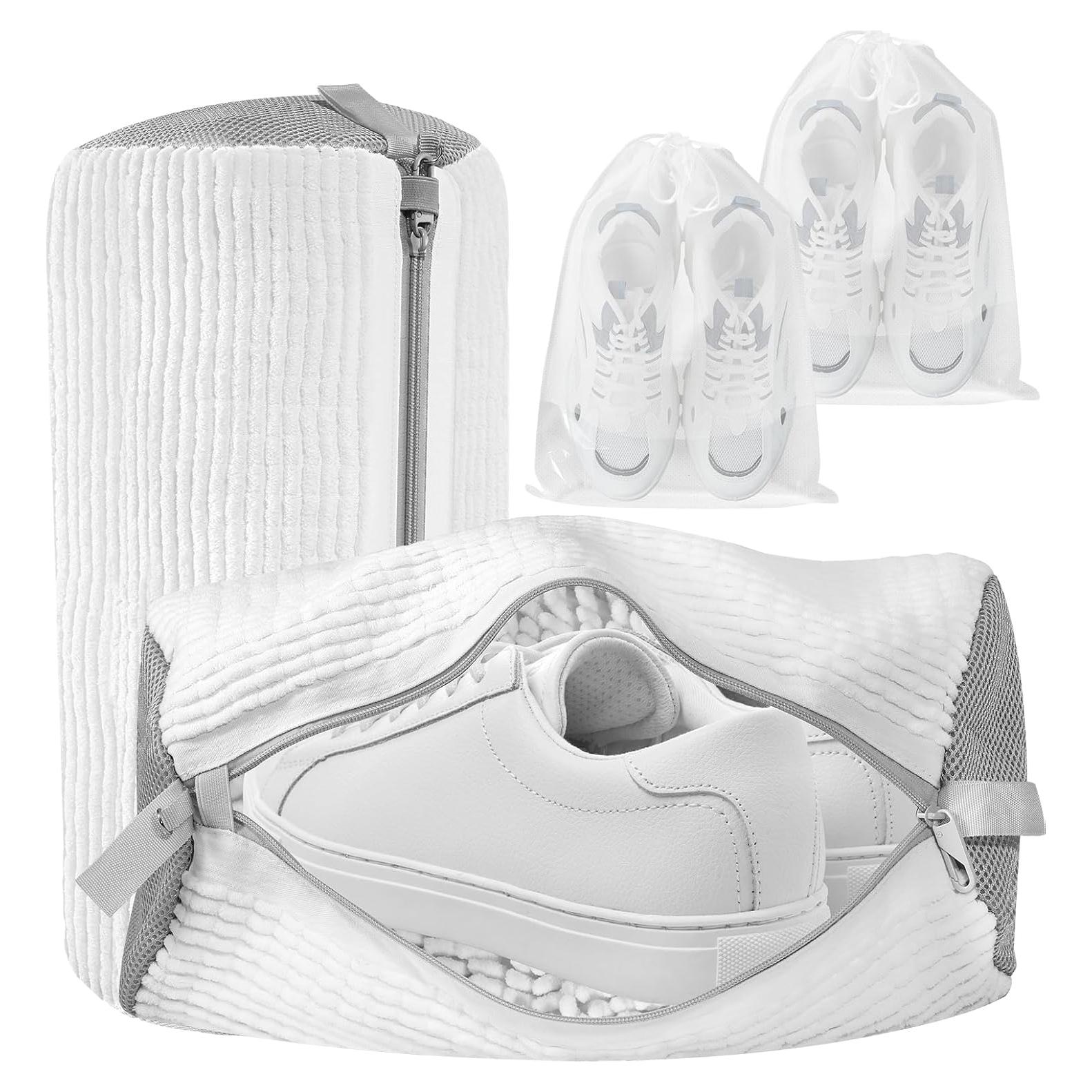 Bolsa de Lavado de Zapatos QST 2 Pack Blanca con Cierre Seguro