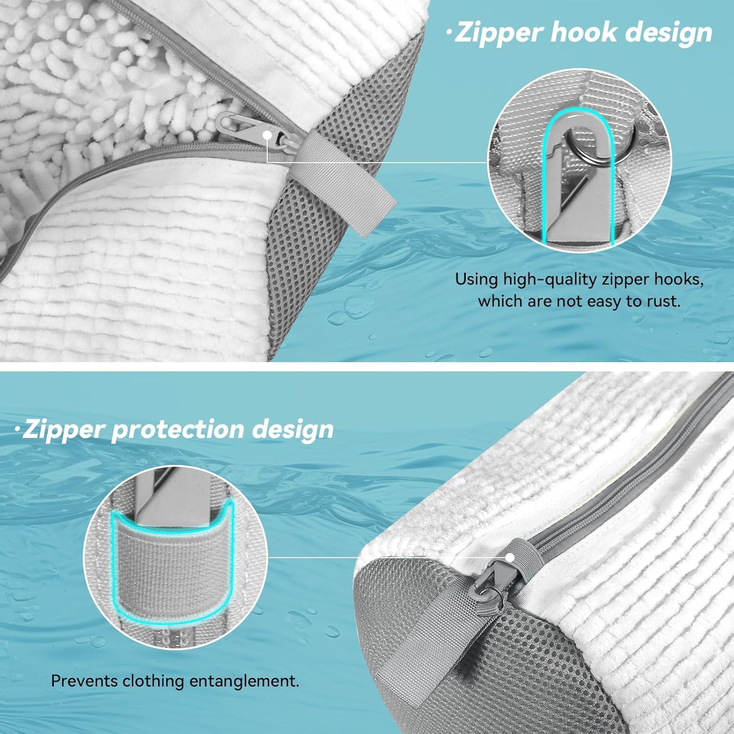 Bolsa de Lavado de Zapatos QST 2 Pack Blanca con Cierre Seguro