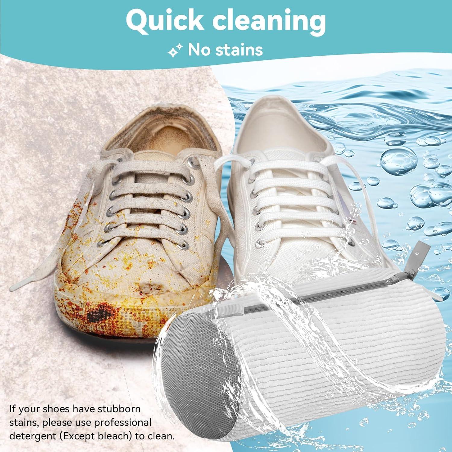 Bolsa de Lavado de Zapatos QST 2 Pack Blanca con Cierre Seguro