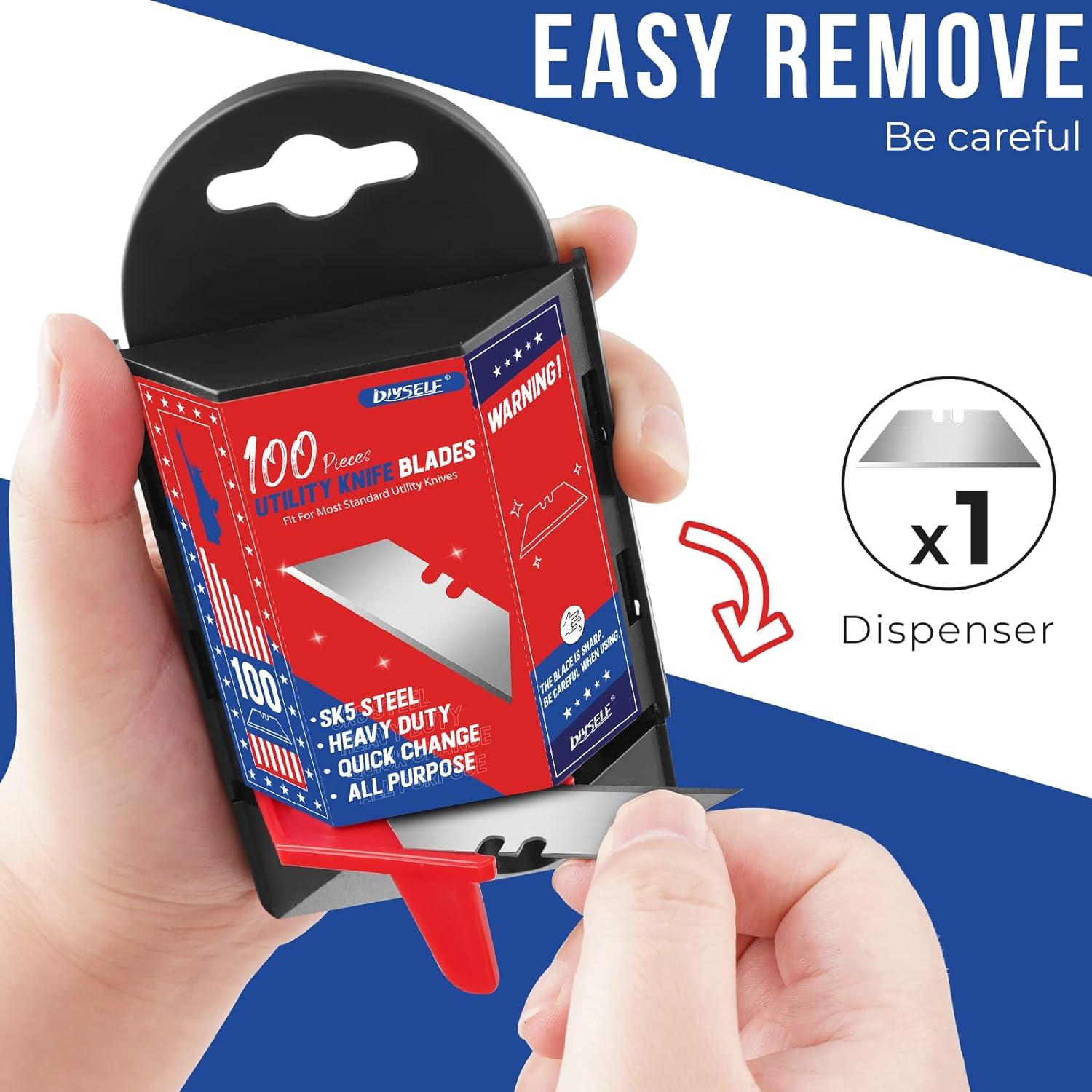 Cuchillas Utility DIYSELF 100 Piezas Reemplazo Afiladas