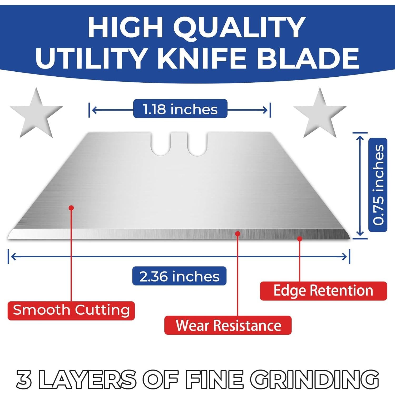 Cuchillas Utility DIYSELF 100 Piezas Reemplazo Afiladas