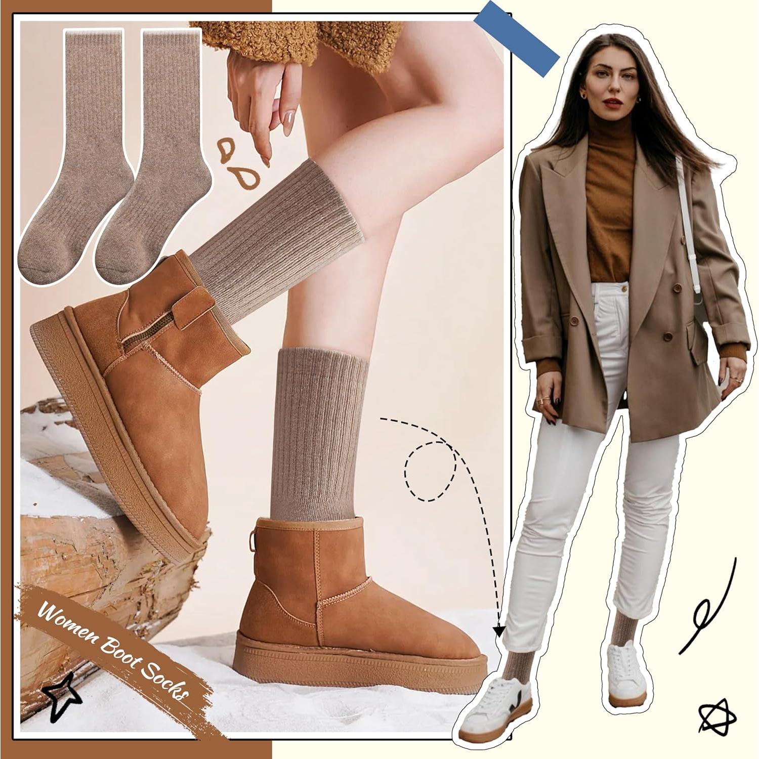 Calcetines térmicos de lana merino EBMORE para mujeres - 5 pares