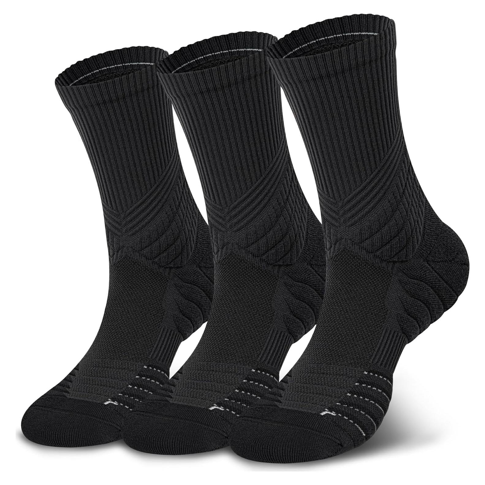 Calcetines de Compresión Hylaea para Hombre - 3 Pares Negros