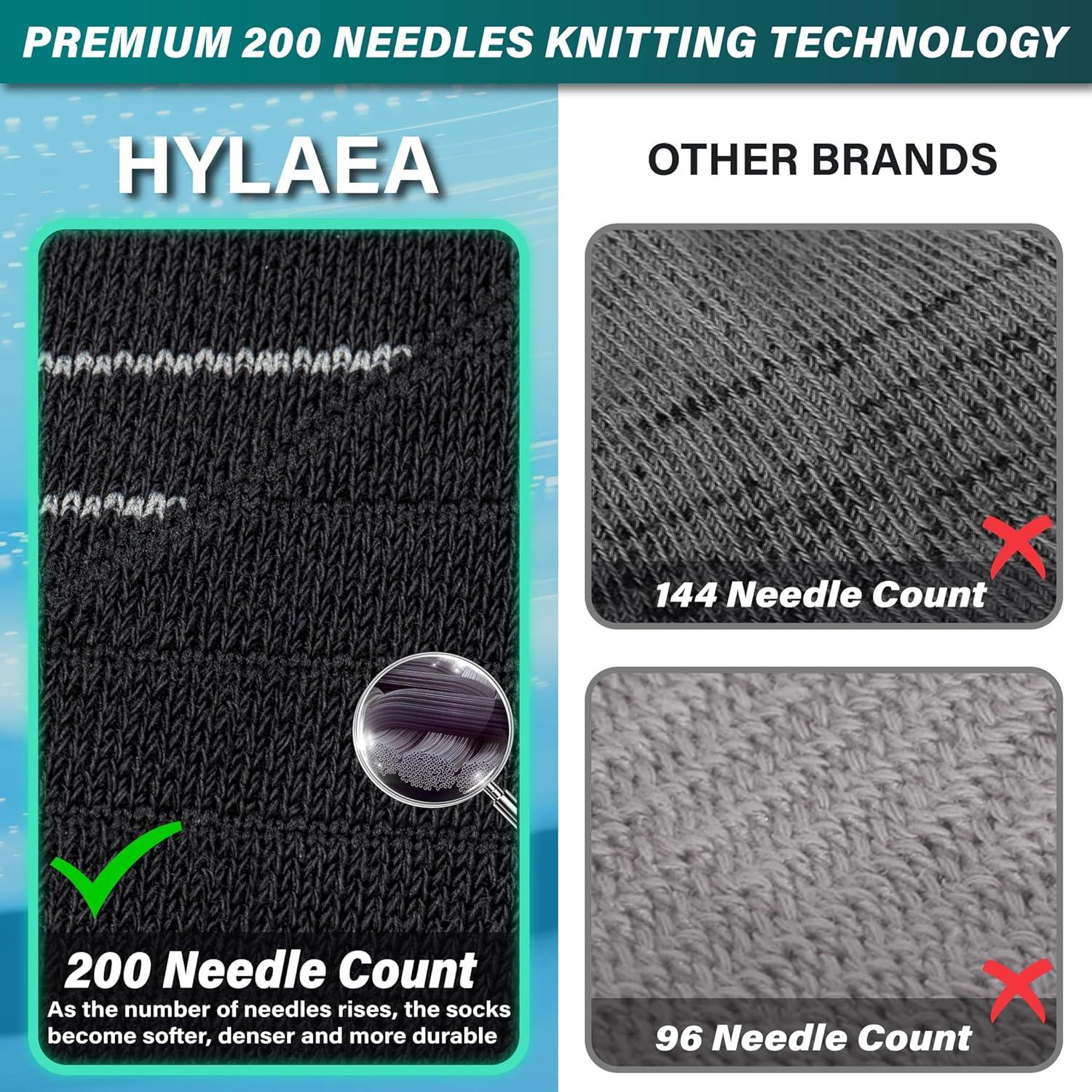 Calcetines de Compresión Hylaea para Hombre - 3 Pares Negros