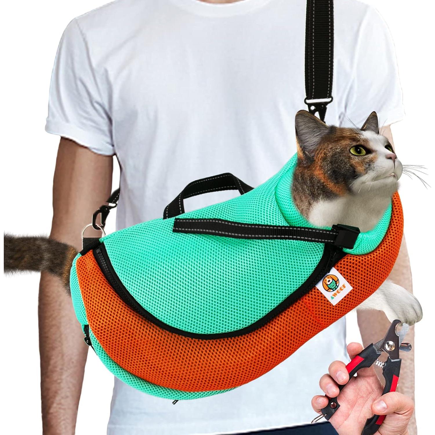 Bolsa de Aseo y Transporte para Gatos AWOOF Ajustable 43.9x26.9cm