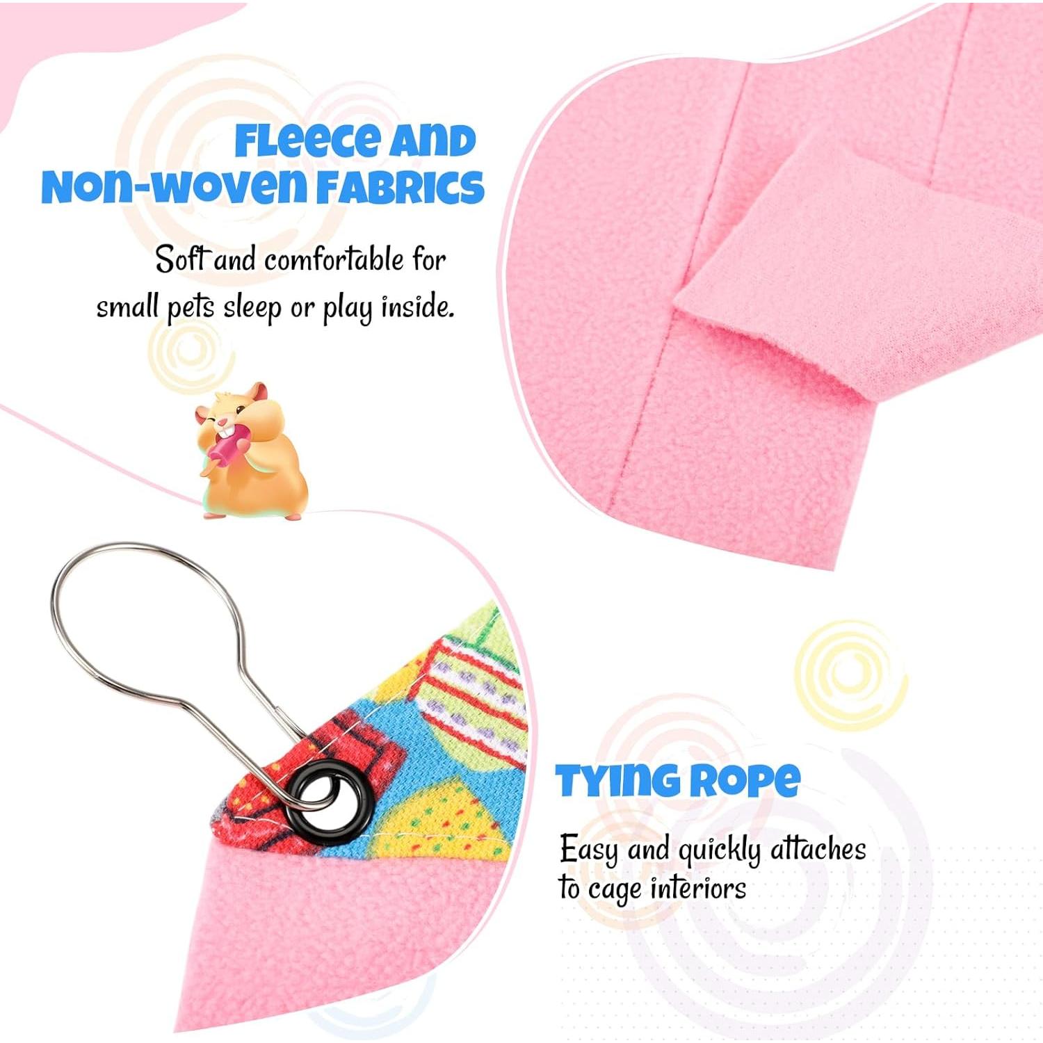 Escondite para Cobayas Shappy con Hamaca y Alfombrilla Rosa/Azul