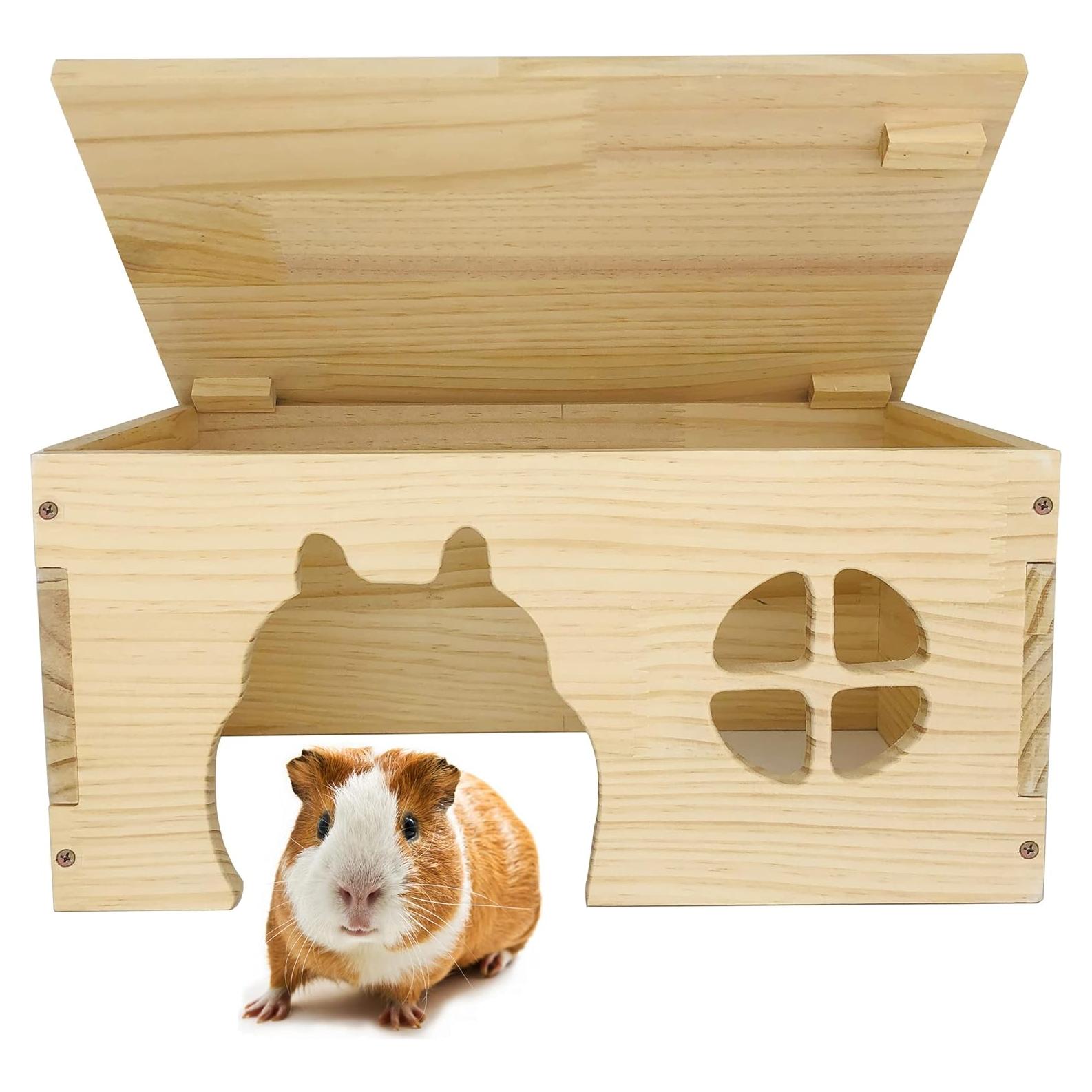 Escondite de Madera CAREUPET para Cobayas y Conejos 39.9x21.8x19.8cm