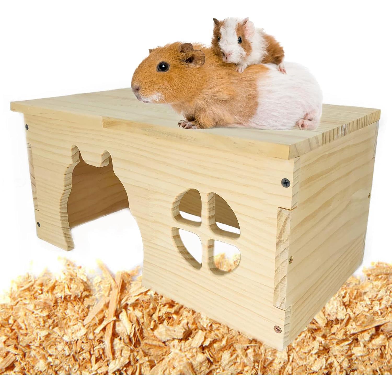 Escondite de Madera CAREUPET para Cobayas y Conejos 39.9x21.8x19.8cm