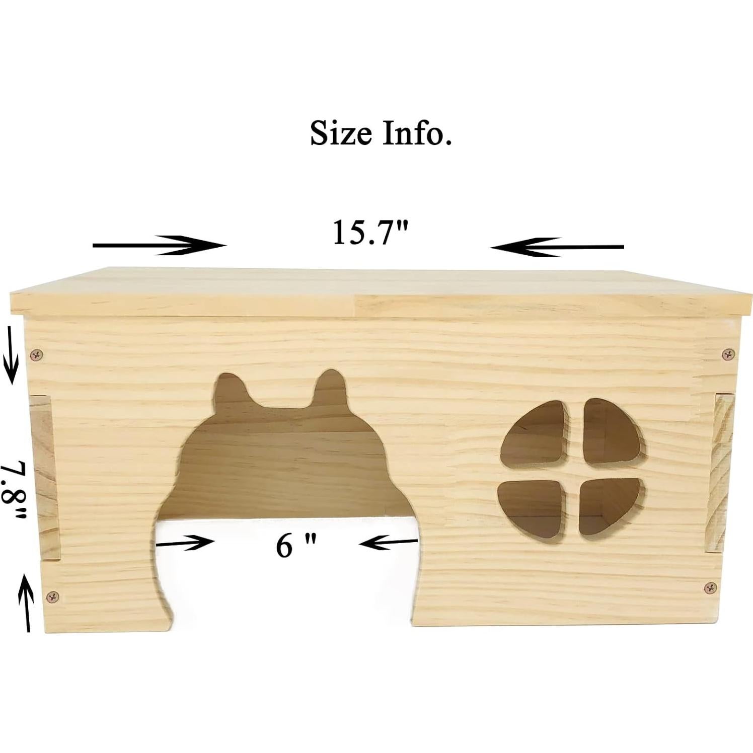 Escondite de Madera CAREUPET para Cobayas y Conejos 39.9x21.8x19.8cm