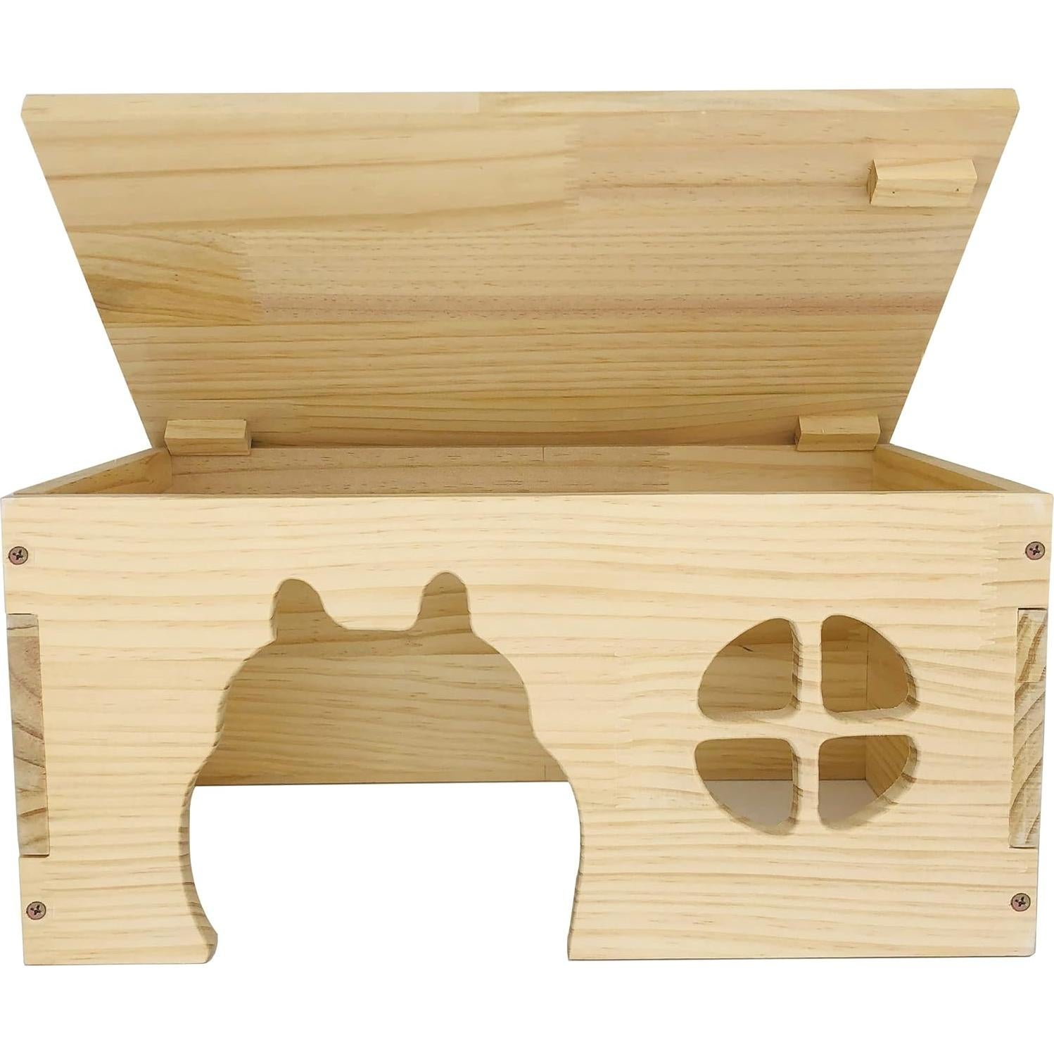 Escondite de Madera CAREUPET para Cobayas y Conejos 39.9x21.8x19.8cm