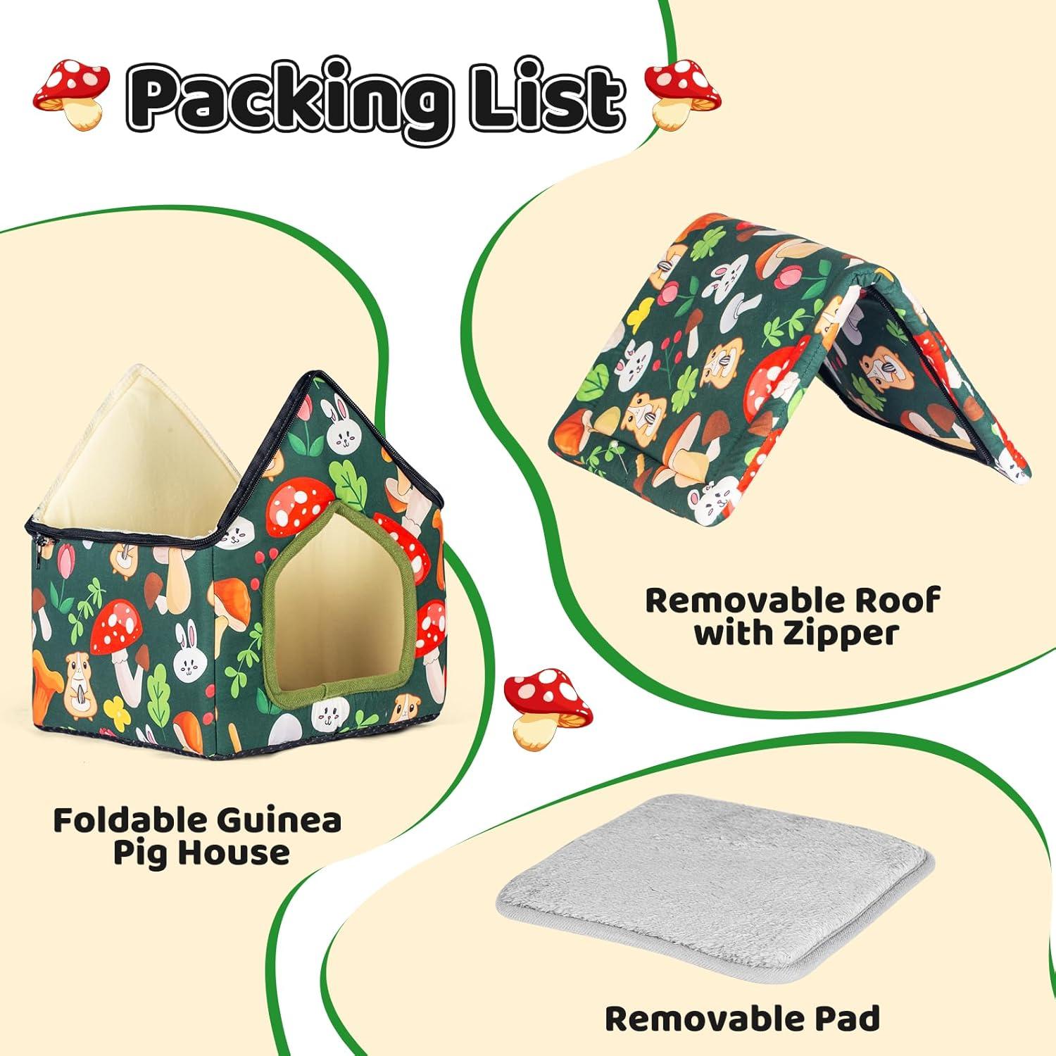 Escondite Plegable para Cobayas Yigerlee 22x22x26.9cm Antideslizante