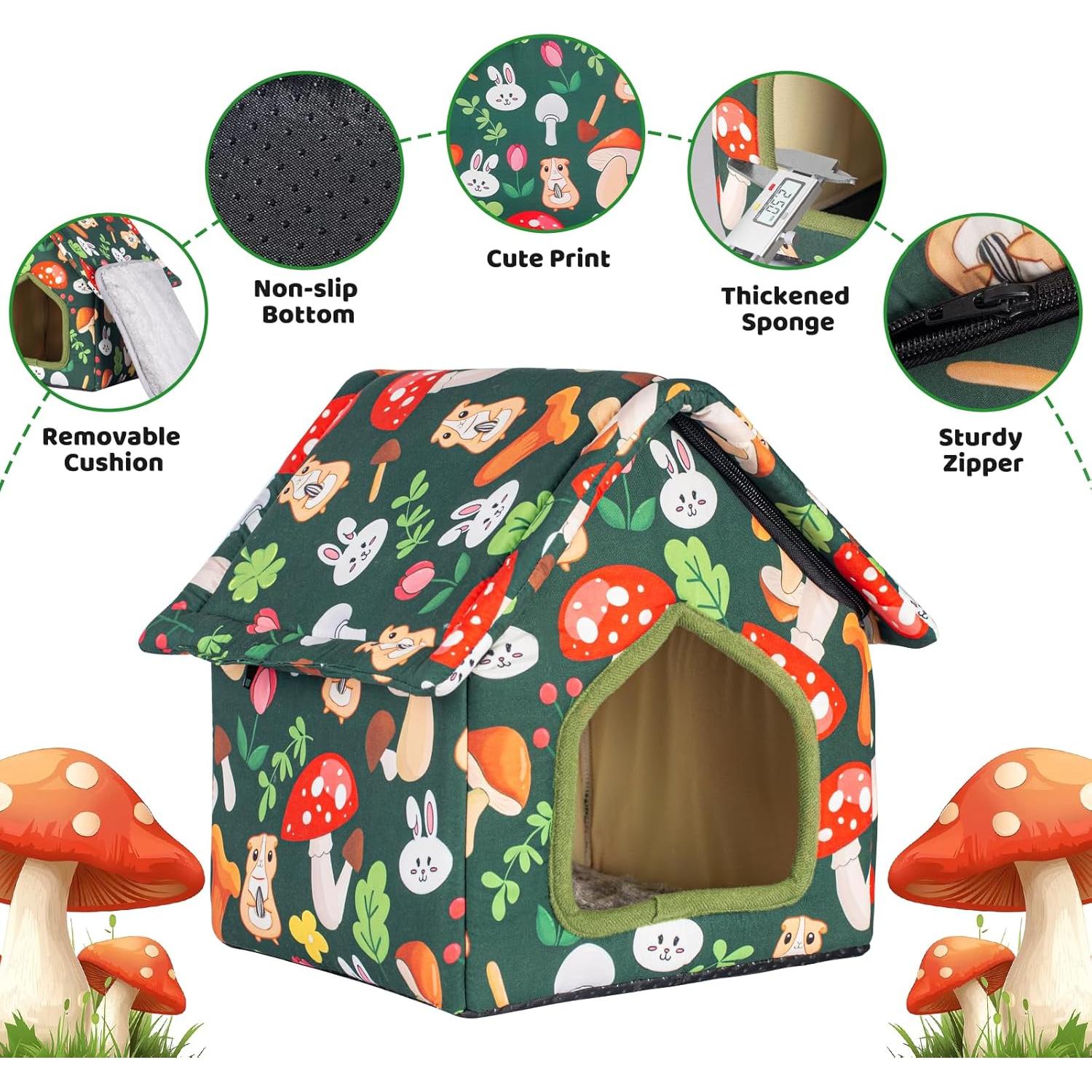 Escondite Plegable para Cobayas Yigerlee 22x22x26.9cm Antideslizante