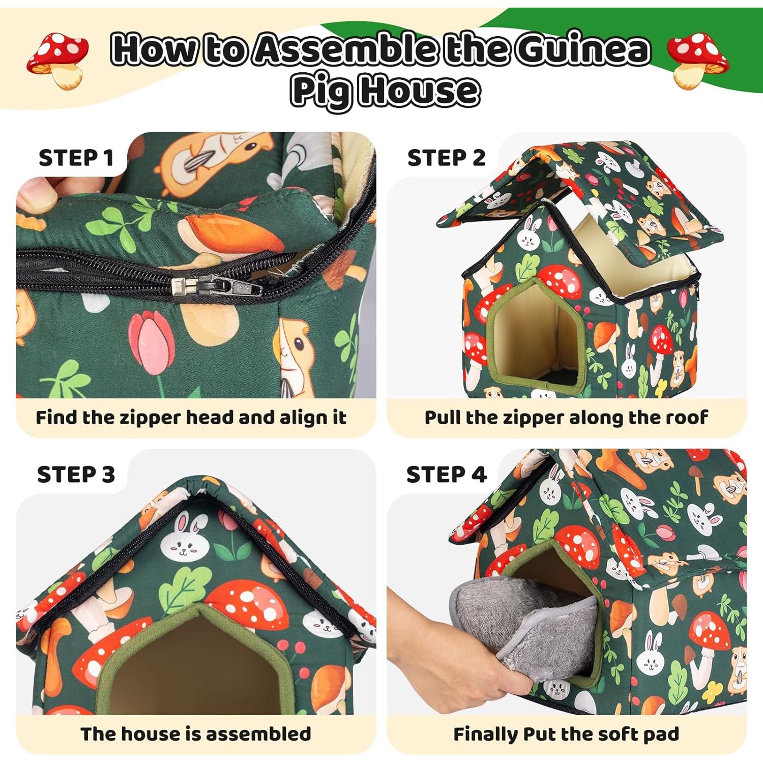 Escondite Plegable para Cobayas Yigerlee 22x22x26.9cm Antideslizante